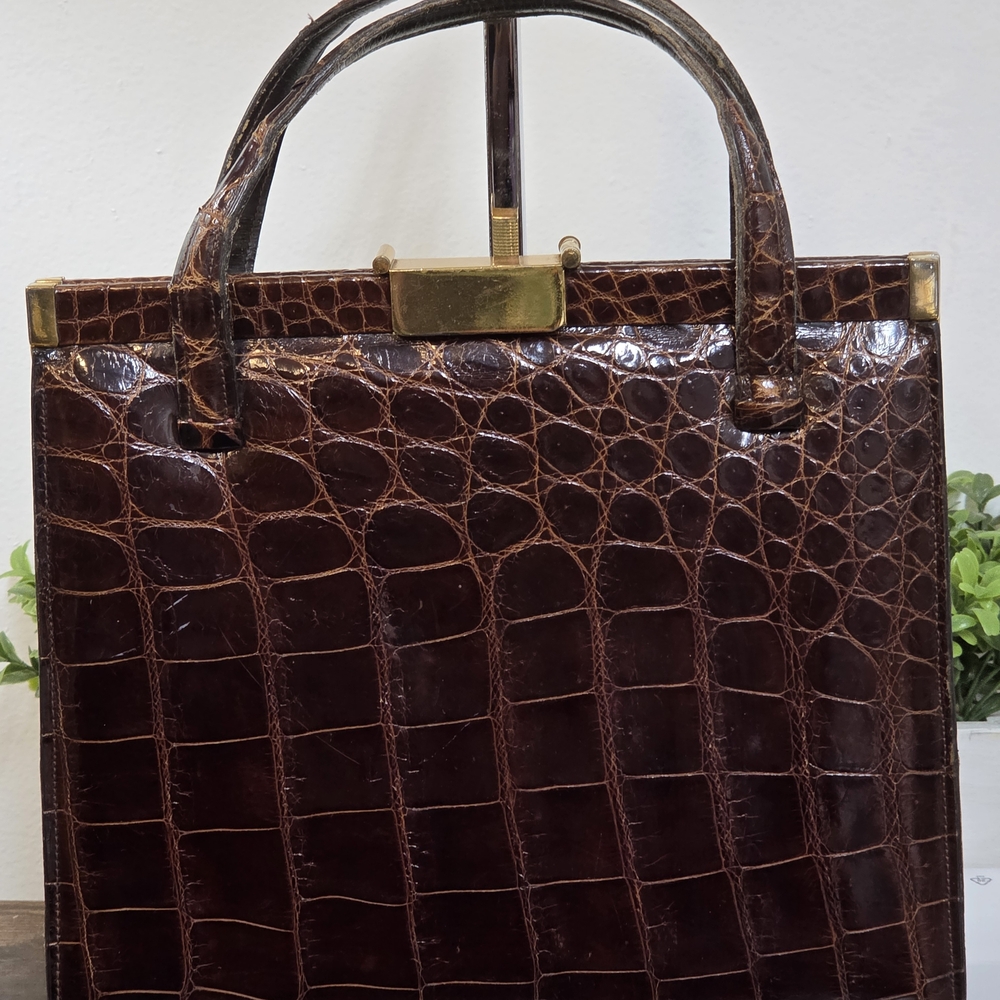 VINTAGE - 1950's Deauville Crocodile Handbag - Picture 4 of 11